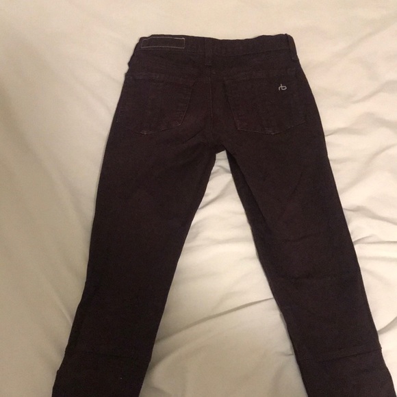 Rag & Bone Maroon Zip Ankle Jeans, Size 24 - Picture 4 of 4